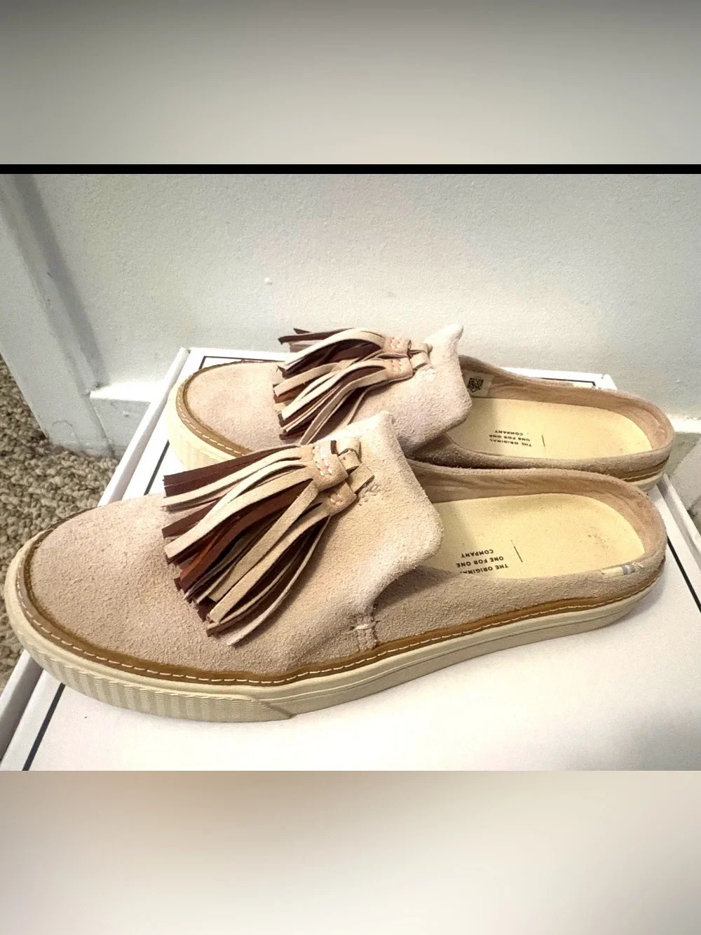 Toms Blush Suede Tassel Slip-On Loafers